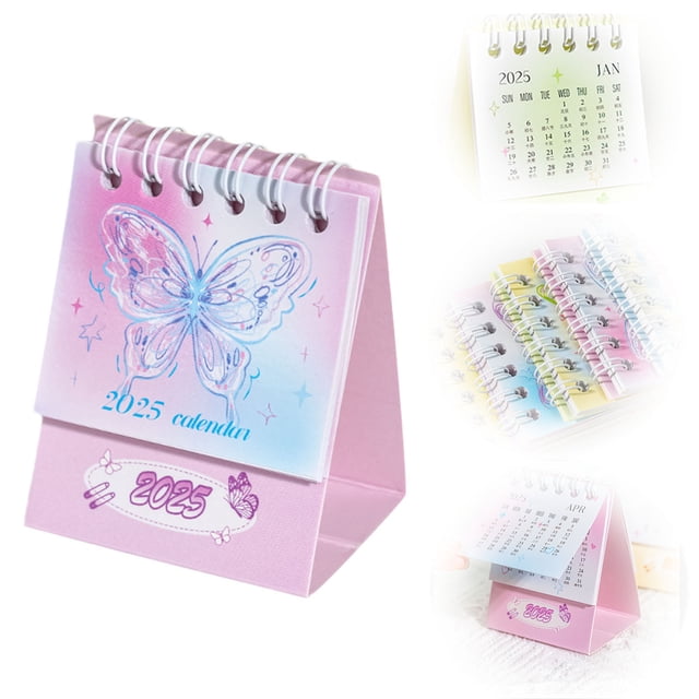 2025 Monthly Desk Calendar Planner, Mini English Countdown Schedule for Office School Home Organization