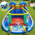 thumbnail image 2 of Gymax Inflatable Water Slide Park w/Double Slides Jumping Area 750W Blower for Yard, 2 of 10