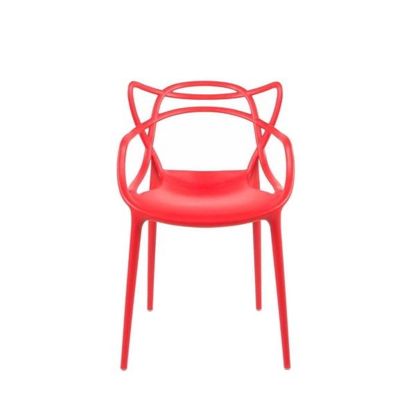 Chaise de salle à manger Take Me Home avec accoudoirs – Lot de 4 chaises Masterchairs blanches, design imperméable, durable et élégant pour une utilisation en intérieur et en extérieur,