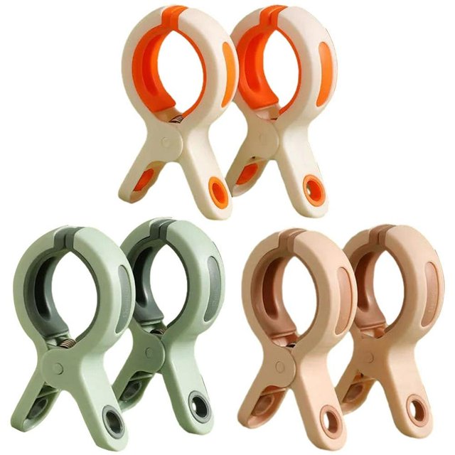 3/6 Pcs Pinces à Vêtements Antidérapantes Multifonctionnelles (3 Pcs Blanc)