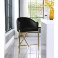 thumbnail image 2 of Meridian Furniture Xavier Black Velvet Counter Stool with Gold Metal Legs, 2 of 8