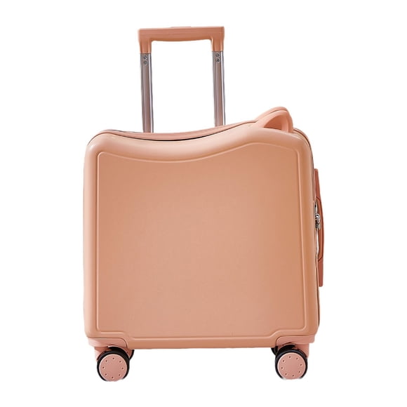 Bunblic Kids Ride on Suitcase Carry on Size Quiet Gift Trolley Luggage Road Essential Travel Luggage with Wheels for Camping Children Pink