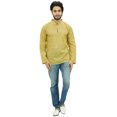thumbnail image 4 of Atasi Kurta Court à Col Officier pour Homme Beige en Coton Tunique Décontractée - X-Grand, 4 of 7