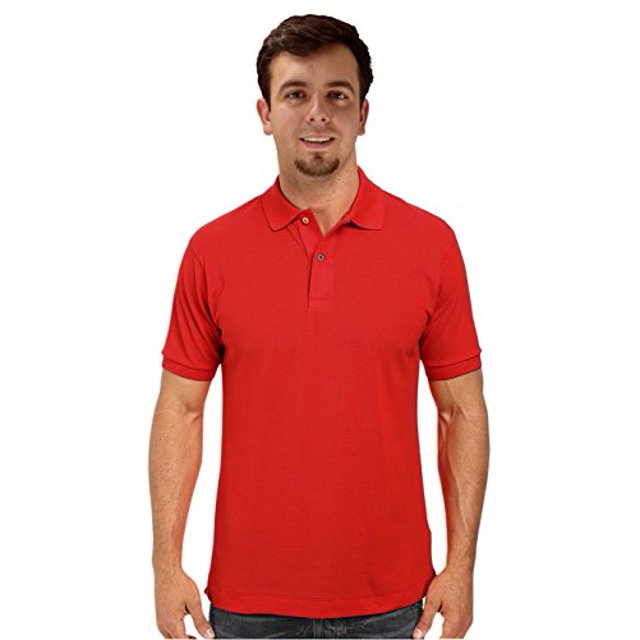 Peach Couture Mens Short Sleeve Classic Pique Polo Shirt