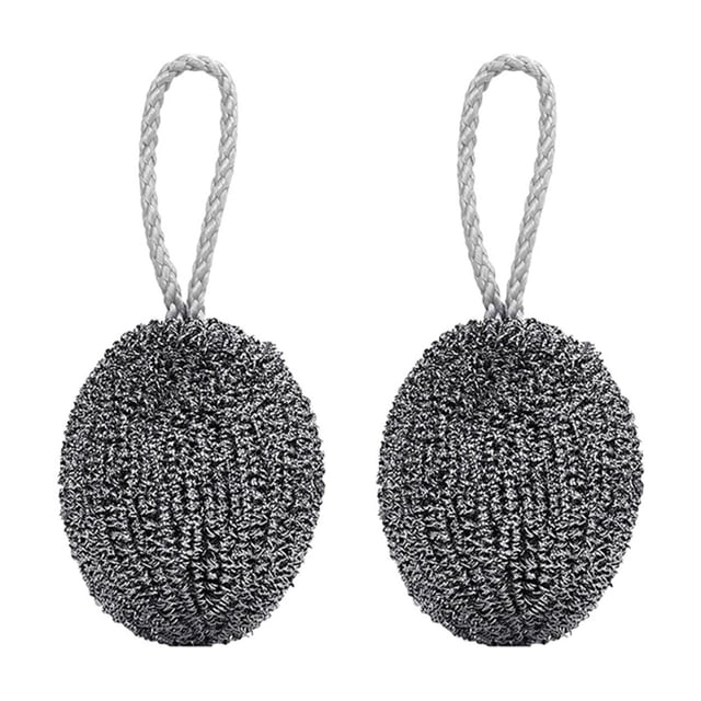 Ensemble Durable de Récurage en Laine d'Acier Suspendable, Efficace et Réutilisable, Outil de Nettoyage pour Cuisine et Salle de Bain, Tampons à Récurer Polyvalents, 2 Pcs