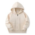 thumbnail image 2 of FAOWME Chandails à Capuche à Manches Longues pour Enfants, Unisexes, Doux, avec Poche, Beige 7-8 Ans, 2 of 7