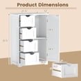 thumbnail image 3 of Costway Armoire de Salle de Bain en Bois à 4 Tiroirs, Armoire de Rangement, 2 Tablettes, Autoportante, Blanche, 3 of 10