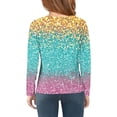 thumbnail image 4 of Girls Tshirts Spring Summer Long Sleeve Gradient Sequin Printed Round Neck Flash Shirt Girls Tops Light Pink 2-3Years, 4 of 4