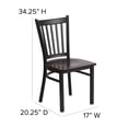 thumbnail image 2 of HERCULES Series Black Vertical Back Metal Restaurant Chair - Walnut Wood Seat, 2 of 9