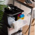 thumbnail image 4 of IRIS USA 17 Qt. Medium Plastic Stacking Drawer, Stackable Storage Organizer Unit with Sliding Drawer for Bedroom Kitchen Under Sink Pantry Craft Room Dorm Office, Black, 4-Pack, 4 of 7