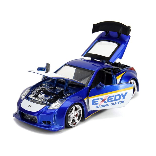2003 350Z « Exedy Racing Clutch » Bleu Bonbon et Blanc « JDM Tuners » Série 1/24 Voiture Miniature Moulée sous Pression par Jada