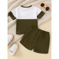 thumbnail image 3 of Gupgi Baby Boys Summer Shorts Sets Short Sleeve Contrast Color T-Shirts and Drawstring Shorts, 3 of 9