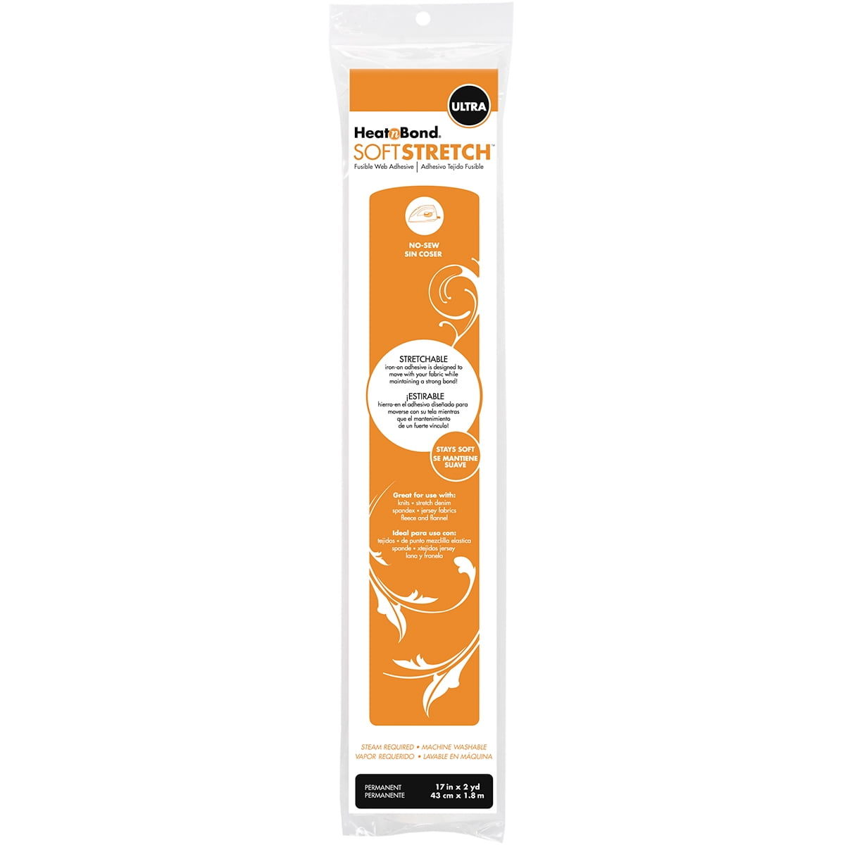 Heat'n Bond Ultra Hold Soft Stretch Iron-On Adhesive-17"X2yd 3541