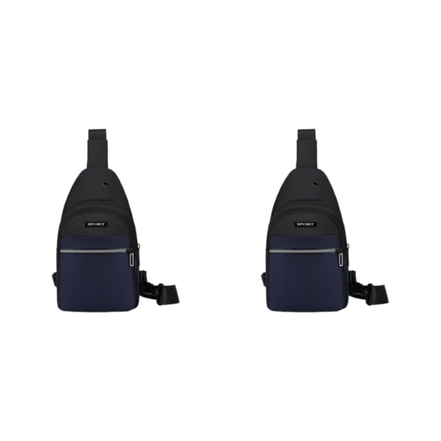 kurtrusly Hands Free No Burden Outdoors Chest Bag Soft Polyster Large Capacity Easy To Carry Chest Bag For Men blue 2Set