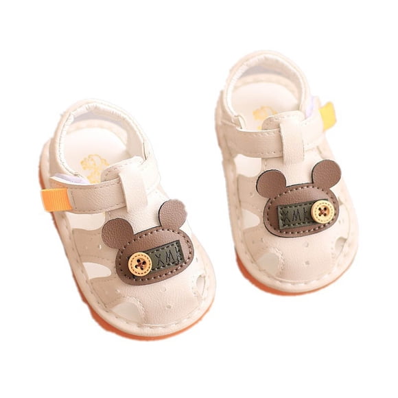 Infant Baby Girl Boy Sandals Comfort Premium Soft Sole Anti Slip Newborn Toddler First Walking Shoes Summer Beach (5.5, Beige)