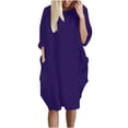 thumbnail image 1 of AherBiu Robe Midi d'Été Grande Taille pour Femmes 2024 Ample et Décontractée avec Poches, 1 of 4