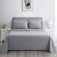 thumbnail image 4 of Marina Decoration Ultra Soft Silky Deep Pocket Solid Rayon from Bamboo Bedding All Season Sheet Set, Grey Color, 4 of 7