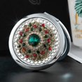 thumbnail image 1 of Amanman Pocket Mirror for Women 1x/2x Vintage Compact Mirror for Purses Hand Made Small Round Mirror Mini Mirror Women Travel Makeup Mirror (Green Stone), 1 of 7