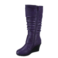 thumbnail image 3 of Bottes Mode pour Femmes à Fermeture Éclair Hauteur Genou, Talon Compensé Décontracté, Chaussures d'Hiver ( Violet, 6 ), 3 of 5