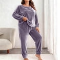 thumbnail image 1 of Ounisa Women Plus Size Pajama Set, Long Sleeve Button-Down Soft Comfy Two-Piece Sleepwear Lounge Set, 1 of 5