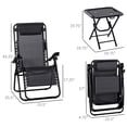 thumbnail image 3 of Outsunny Zero Gravity Chair Set with Folding Table & Cup Holder Black, 3 of 10