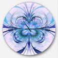 thumbnail image 1 of Designart « Motif de Fleurs Fractales Turquoise » Horloge Murale Moderne, 1 of 6