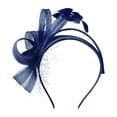 thumbnail image 1 of XASZHN Knot Headband for Commute Versatile Bridal Feather Hair Accessory with Bow Navy_001 One Size, 1 of 2