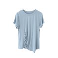 thumbnail image 1 of Birdeem Womens Round Neck Not Irregular Solid Color Short Sleeved Loose T-Shirt Short Sleeved Round Neck Top/Shirt, 1 of 12