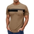 thumbnail image 1 of Men's Short Sleeved Round Neck T Shirt Men's Pullover Striped Printed Tops, 1 of 6