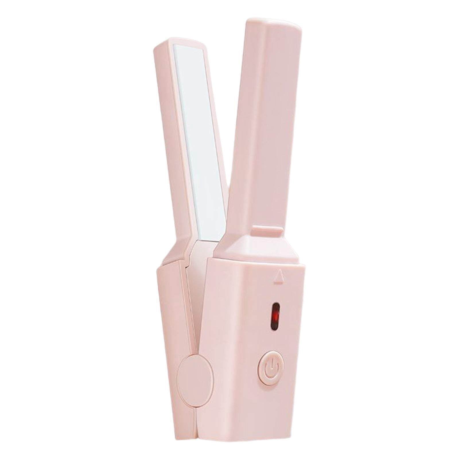 Youkk Hair Straightener and Curler Ceramic 2 in 1 for 1 Fast Heating Mini Short Hair Wavy Hair Pink