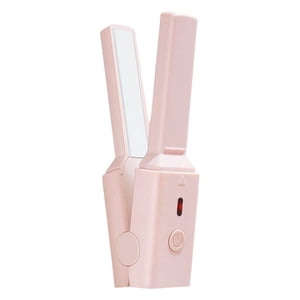 Youkk Hair Straightener and Curler Ceramic 2 in 1 for 1 Fast Heating Mini Short Hair Wavy Hair Pink
