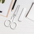 thumbnail image 1 of White Non Marking Wind Scissors Elementary School Students Paper Cutting Scissors Stainless Steel Kids Craft Scissors With Protective Sleeve White White, 1 of 6
