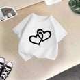 thumbnail image 5 of PMVFHDE T-Shirts Fille T-Shirt Enfant Filles Mignon Graphique Col Rond Manches Courtes Tee Été Décontracté T-Shirt Blanc, 3-4 Ans, 5 of 5