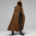 thumbnail image 2 of Men Solid Patchwork Hooded Casual Party Retro Gothic Solid Long Cloak Stage Outfit Top, 2 of 6