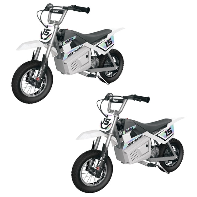 Razor MX400 Dirt Rocket Moto de Motocross Électrique 24V, Blanc (Lot de 2)