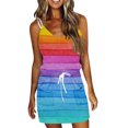 thumbnail image 1 of SMihono Robe d'Été Grande Taille pour Femmes 2023 Mode Femmes Décontractée Col en V Sans Manches Imprimé Teinture sur Nœuds Poches Gilet Robe Mini, 1 of 6