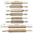 thumbnail image 2 of TIMIFIS Rolling Pin Wooden Easter Bunny Carrot Rolling Pin Printed Dough Stick Kitchen Gadgets, 2 of 2