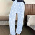 thumbnail image 3 of Yuyuzo Pajama Pants for Women Fuzzy Fleece Warm Pjs Bottoms Star Graphic Flannel Loungewear Homewear Sleep Pants, 3 of 6