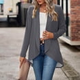 thumbnail image 4 of tarylea Hauts pour Femmes Tendance Col Rabattu Ourlet Irrégulier Cardigan Manches Longues Tunique Uni Décontractée Ample Hauts d'Automne, 4 of 8