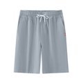 thumbnail image 1 of Plebaso Mens Casual Shorts Elastic Waist Summer Shorts Drawstring Solid Color Lounge Shorts with Pockets, 1 of 6