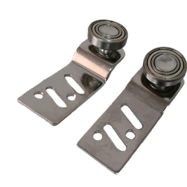 Miangastore 1 Pair Stainless Steel Sliding Door Pulley: 23mm Axle Heavy-Duty Angled Sliding Door Runner with Steel Ball Bearings for Warehouse and Industrial Use