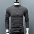 thumbnail image 1 of Winter Warm Men Mock Neck Basic Plain T-Shirt Blouse Pullover Long Sleeve Top, 1 of 5