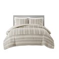 thumbnail image 1 of Kent 3 Piece Striped Herringbone Oversized Comforter Set, 1 of 9