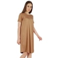 thumbnail image 2 of Inkmeso Robe T-Shirt d'Été Décontractée Unie pour Femmes, Coupe Ample, Tunique à Manches Courtes, Robe de Nuit, 2 of 7