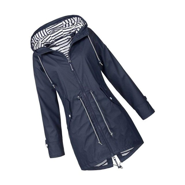 Decodeary Chandail à Capuchon Doux Veste Femme Imperméable Manteau de Pluie Extérieur Vert G