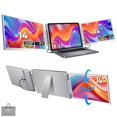 thumbnail image 1 of TUTT 14” Dual Portable Monitor | 16:10 Ratio FHD IPS Triple Screen Extender | Rotating Right Screen | Stand Alone | H5 Converter Cable | Windows, Mac OS S7, 1 of 10