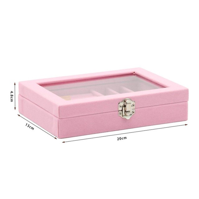 Jewelry Organizer Box Gift Large Capacity for Wedding Birthdays Jewelry Earring Birthdays Wedding Pink