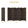 thumbnail image 2 of Costway 6-Panel Room Divider 6Ft Weave Fiber Folding Privacy Screen Brown, 2 of 10