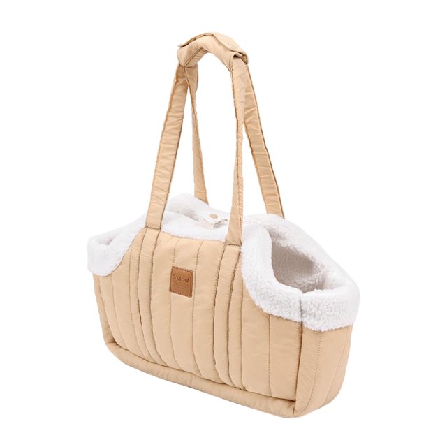 S SERENABLE Sac de Transport pour Chats d'Hiver Grande Capacité Confortable beige