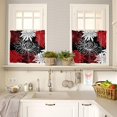 thumbnail image 2 of Dahlia Kitchen Curtains Red Chrysanthemum Valances for Windows, Botanical Prints Curtains & Drapes, Blackout Curtains Rod Pocket Kitchen Curtains and Valances Set Tier Curtains for Bathroom, 2 of 5